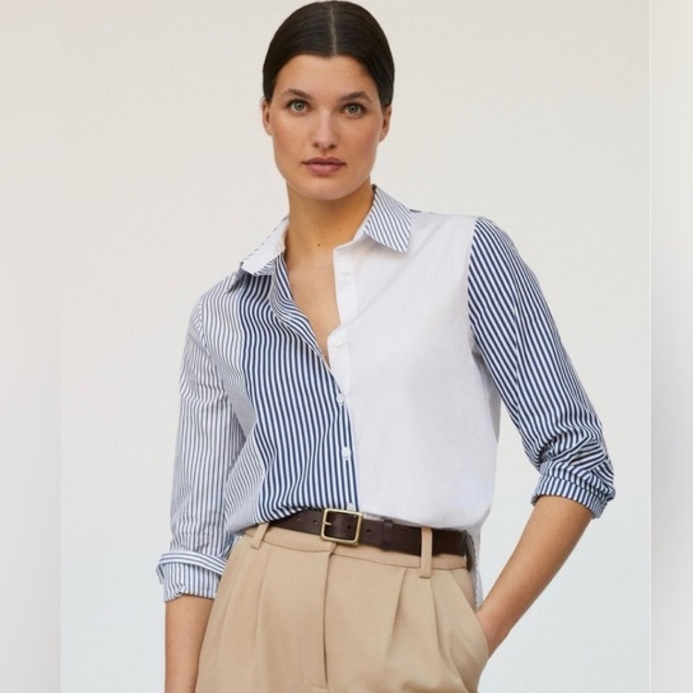 NWT $199 Harshman Aurora Stripe Button-down Size XS  cotton - Picture 2 of 8